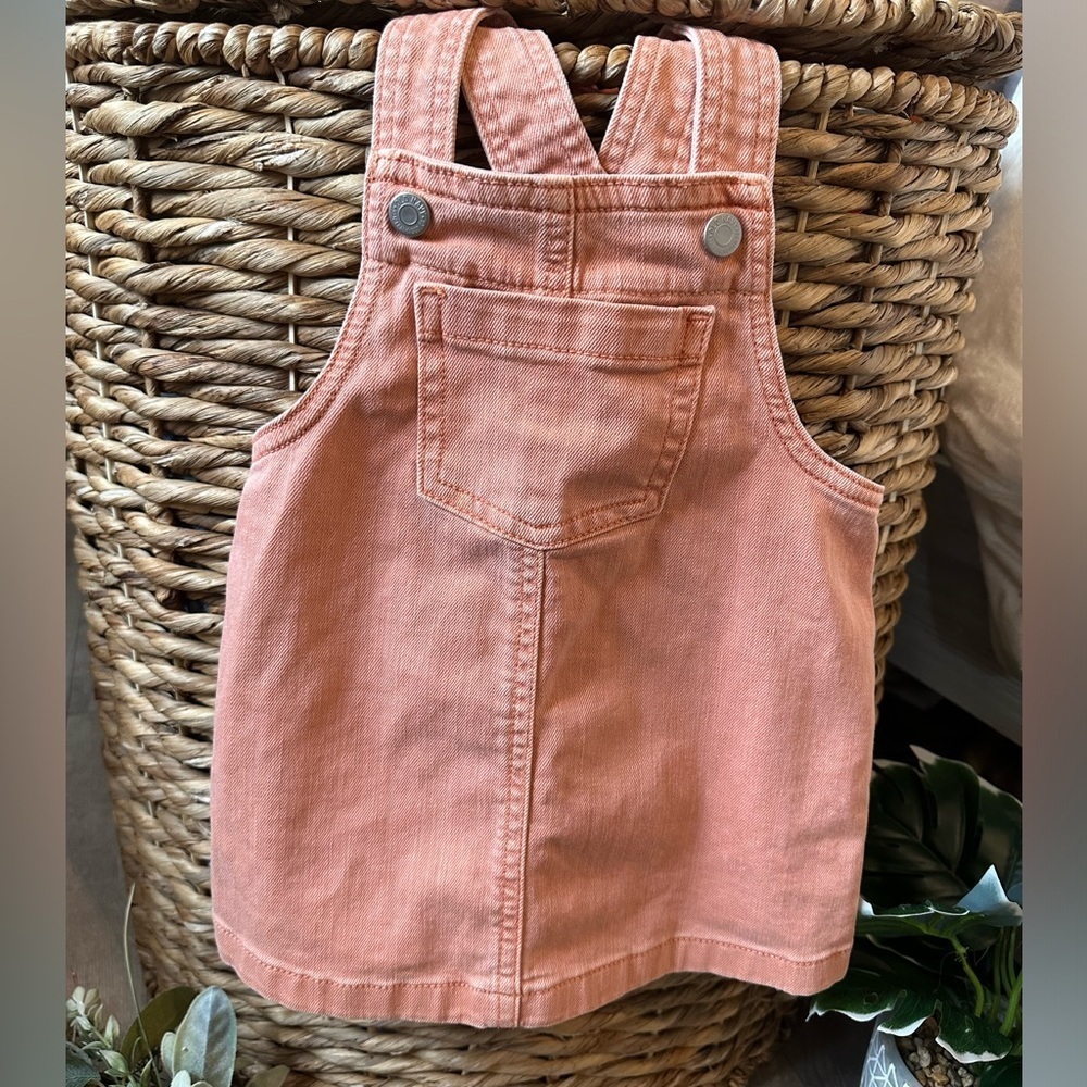 Y2K Old Navy Garment-Dyed Denim Jumper Dress Skirtall Overalls Baby Toddler Girl - Picture 7 of 13